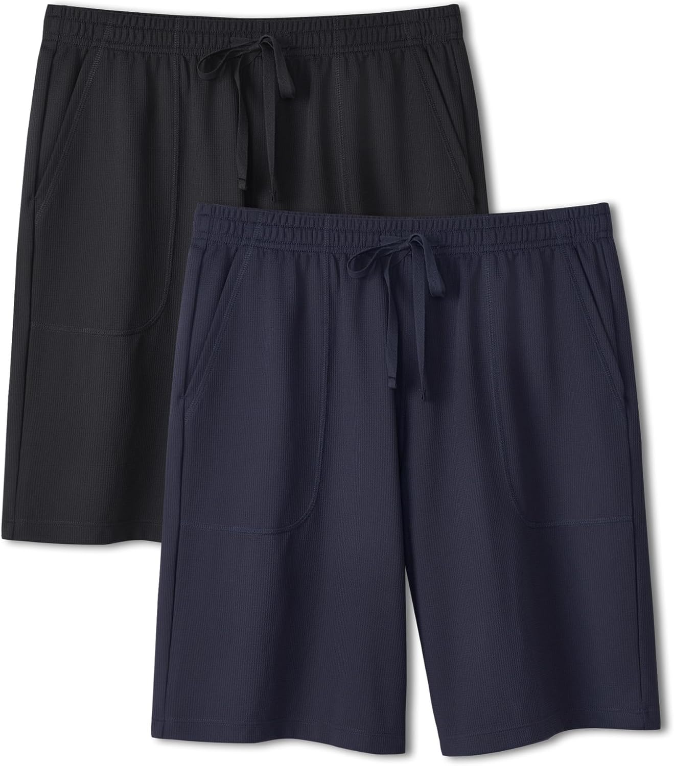 DAVID ARCHY Mens Pajama Shorts Quick-Dry & Lightweight Sleep Shorts Breathable Loungewear Pajama bottoms with Pockets 2 Pack