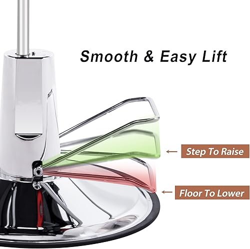 Vista 13 de Merax Silla de peluquería reclinable hidráulica para peluquería con asiento 20% más ancho y bomba hidráulica resistente, equipo de belleza mejorado