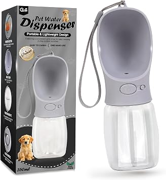 Dog Water Bottle 350ml Leak-Proof Pet Water Dispenser Food-Grade Antibacterial Pet Water Bottle   Leak-Proof Portable Outdoor Drinking Cup for Dogs & Cats, Travel Gift for Pets