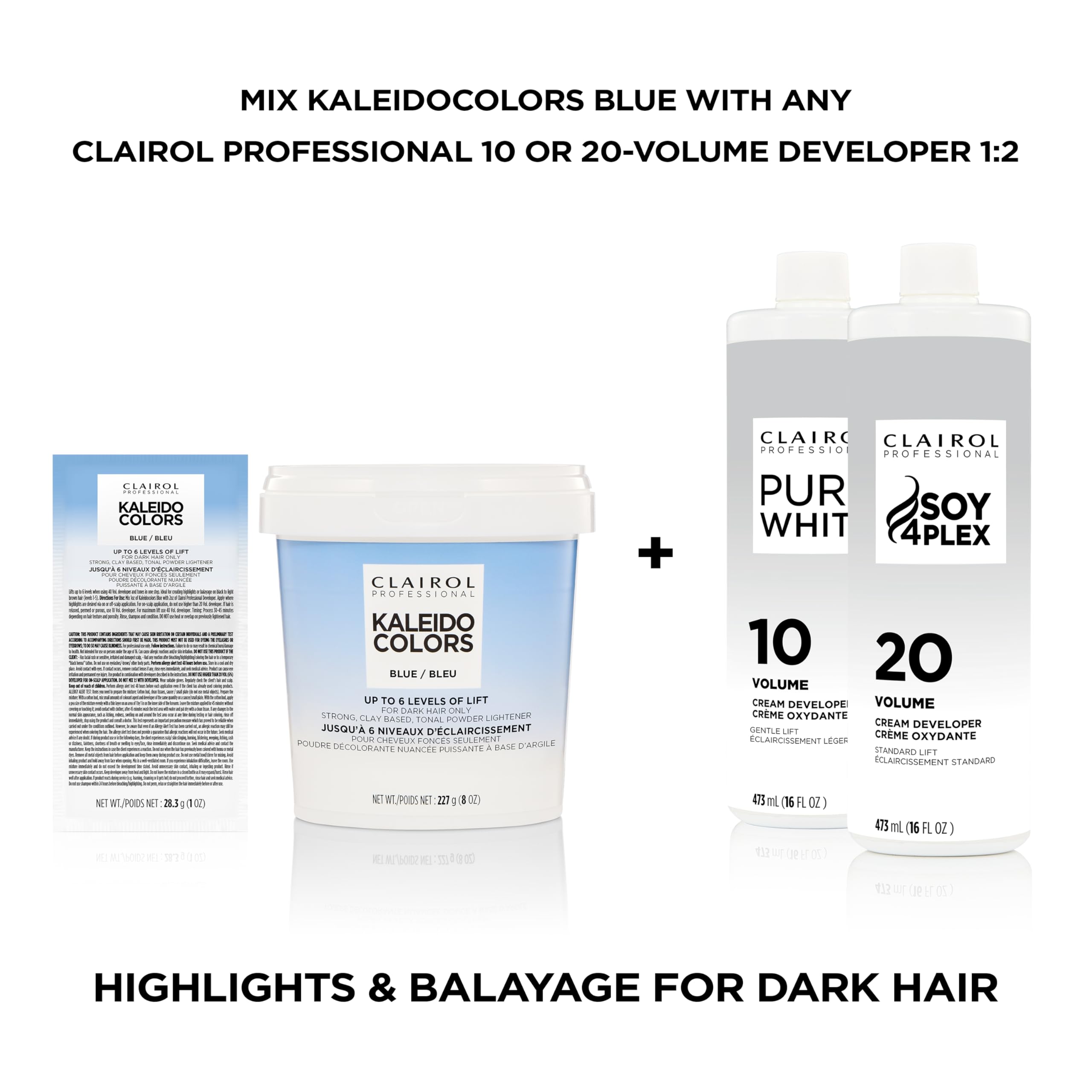 Clairol Professional Kaleidocolors Powder Lightener for Hair Highlights, Lightening, and Toning