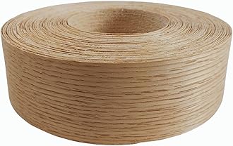 Red Oak Wood Veneer Edge Banding Roll 2 inch ×50ft, Preglued Iron-On with Hot Melt Adhesive Edgebanding Strip, Flexible Wood Tape for Furniture Plywood Repair
