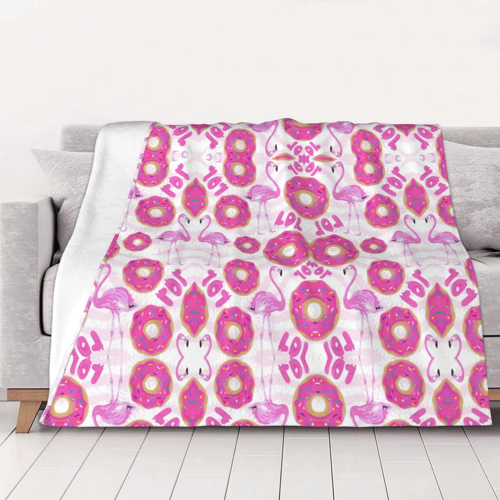 Couverture douce flamants roses 150x200 cm plaid lit et canapé