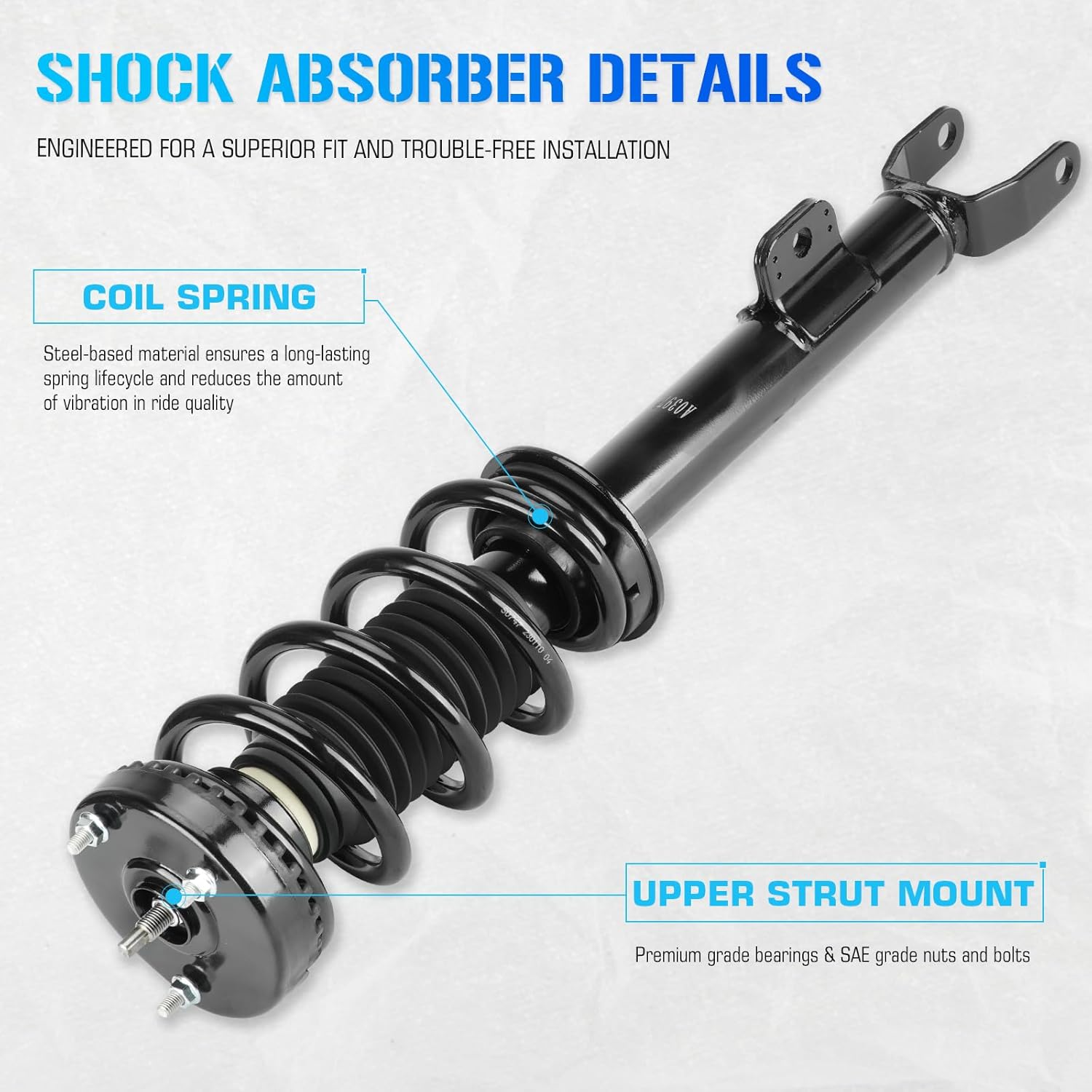 Front Struts Shocks w/Coil Springs Absorber for 2012-2022 Dodge Challenger V6 3.6L / 2012-2022 Charger V6 3.6L (ONLY RWD), Suspension Assemblies Replace 172665 - [Only fit V6 3.6L]