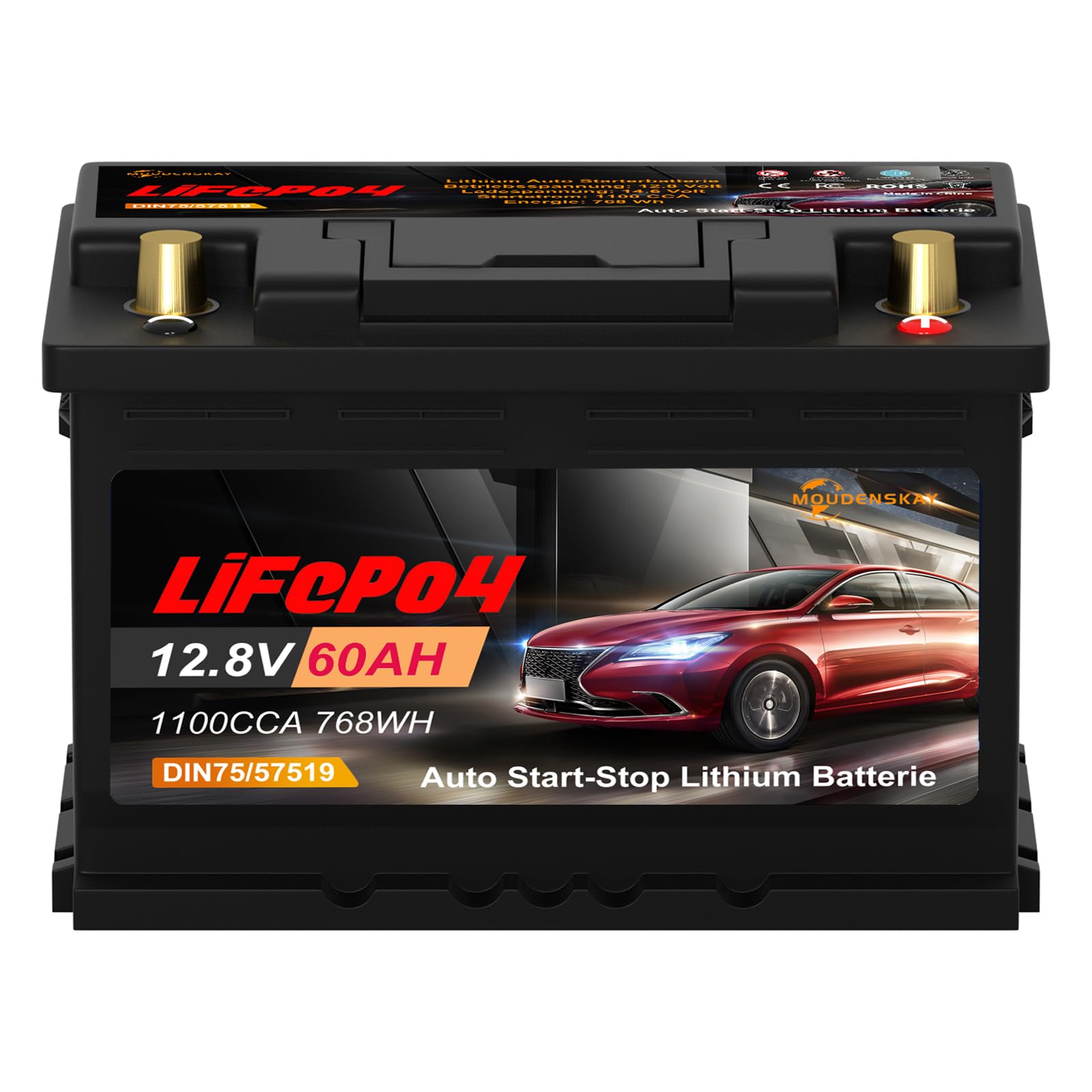 Copre Bateria De Carro Start-stop Lifepo4 12v 65ah 1100a Cca Substitui 65d23 Ag