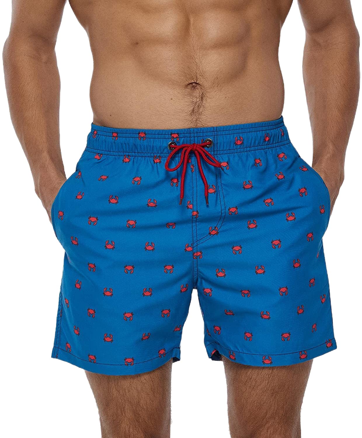 LEZUAN Bañador Hombre Corto con Bolsillo, Bañadores de Playa con Cordón, Bañadores de Natación Hidrófugo, Bañadores de Surf con Forro de Malla, Transpirable&Secado Rápido