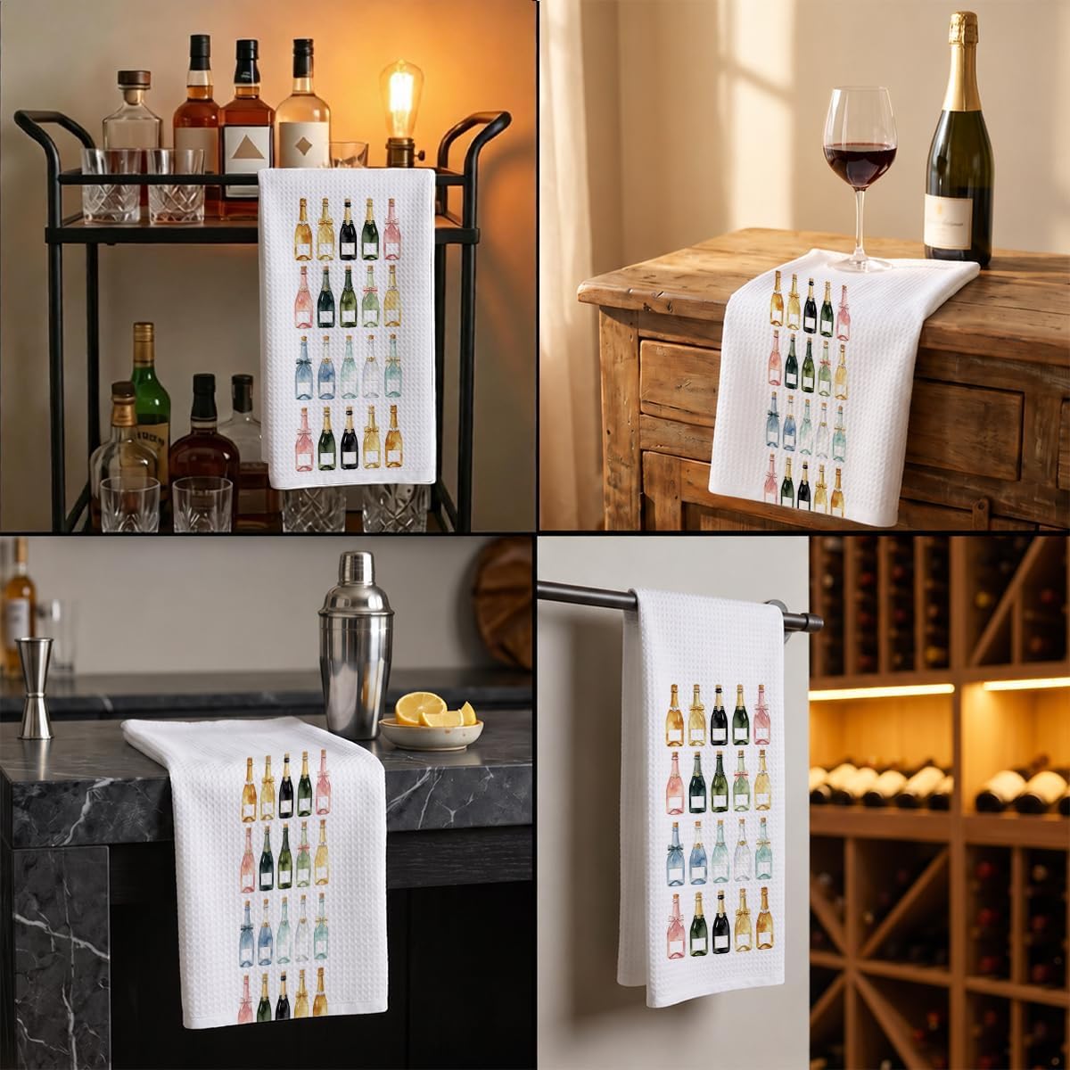 Wine Kitchen Towels Funny Hostess Gift for Women Bar Cart Accessories Decor image 5