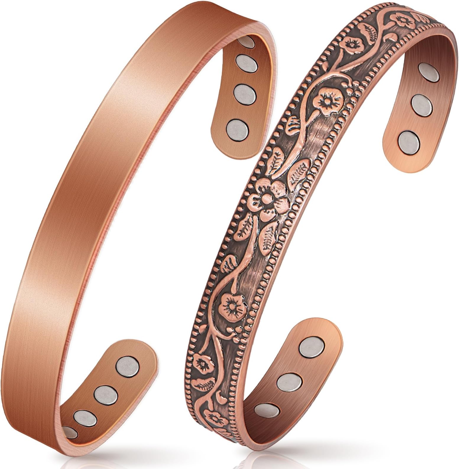 Copper Bracelets for Women Men: Lymph Detox Magnetic Bracelet, 100% Pure Copper Bracelet with 6 Magnets 3500 Gauss - Copper Jewelry Gifts