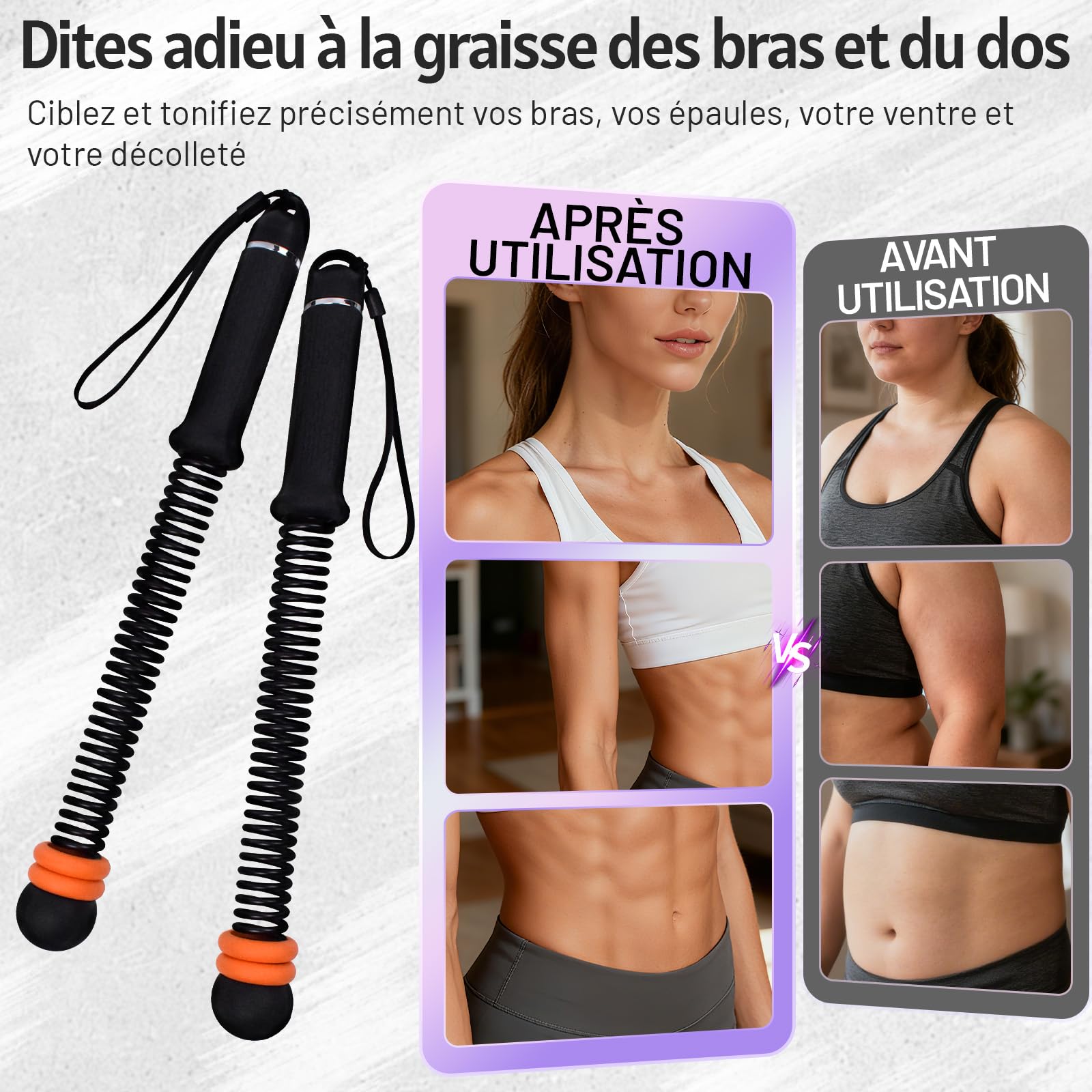 Corde de Combat sans Corde avec Poids réglables, Outil de Fitness Silencieux Facile à Transporter pour la Sculpture Totale du Corps, Le Cardio et la Combustion des Graisses (Noir)