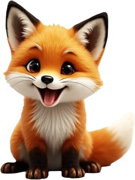 Happy Fox Car Stickers 5.5-Inch Waterproof Vinyl Decals, Durable Removable Scratch-Resistant Stickers for Cars, SUVs, Motorcycles, Bicycles, Laptops, Suitcases, Refrigerators, Walls, Doors, 2 Pack