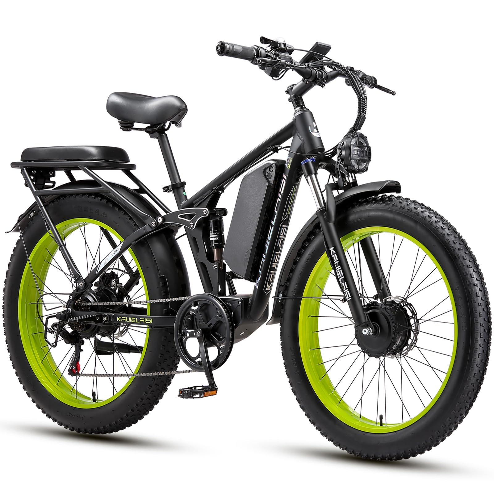 Ebikes for Adults, AWD Dual Motor Ebike Peak 6000W 26” Electric Bike Fat Tire, 52V 26AH B…