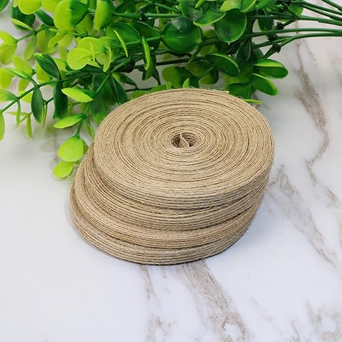 Vista 2 de Shapenty Cinta de tela de arpillera natural para bodas, fiestas, decoración del hogar, manualidades, adornos de Navidad, lazos para envolver