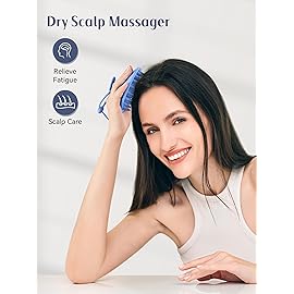 HEETA Scalp Massager Shampoo Brush with Silicone Bristles for Dandruff Removal Scalp Care & Hair Growth, Scalp Scrubber for All Hair Types, Head Massager Stress Relax, Upgraded Large Design,Blue