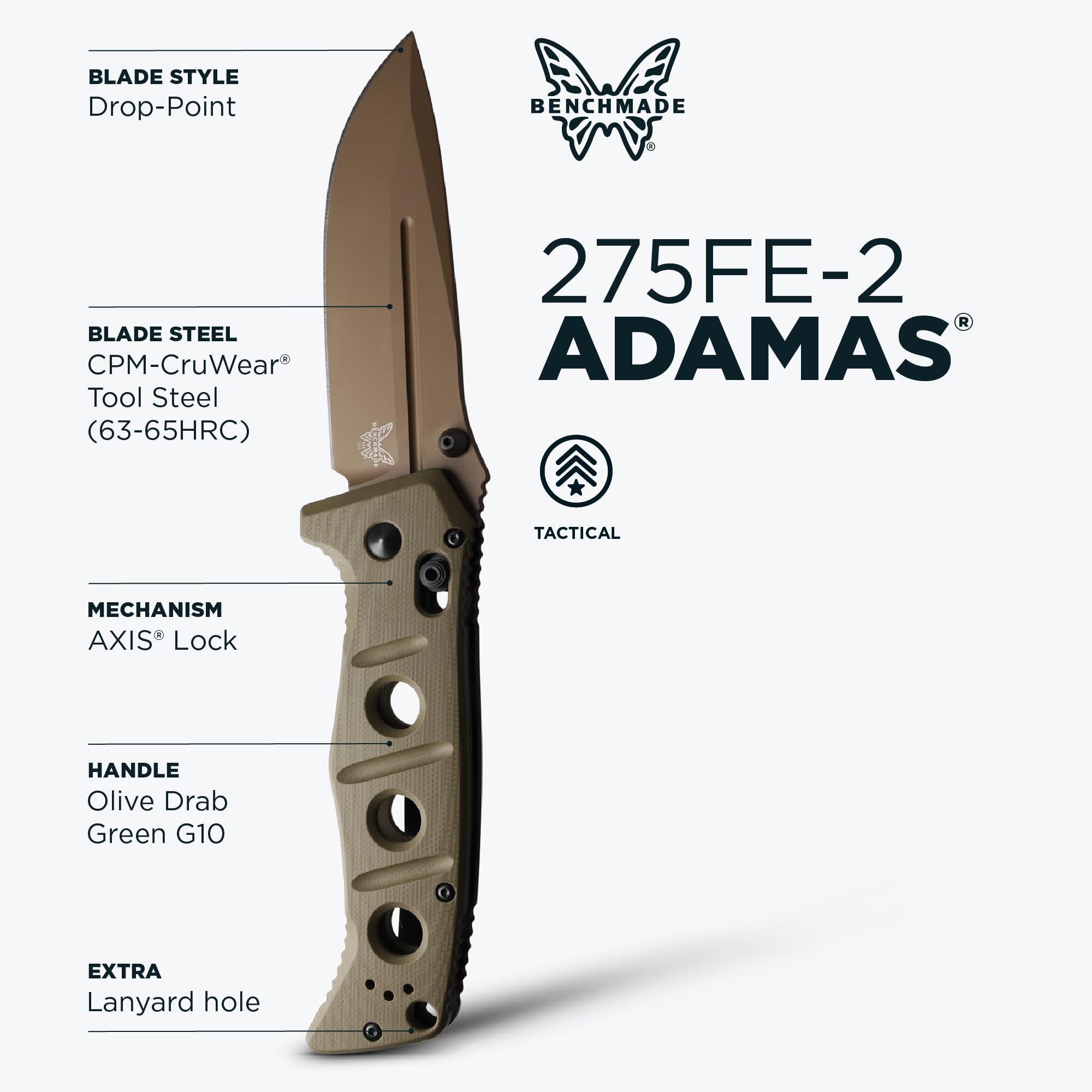 Amazon.co.jp: Benchmade - 275FE-2 Cuchillo Adamas, hoja de punta 