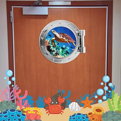 Miniatura 7 de LEIFIDE 4 imanes magnéticos de puerta de crucero para decoración de puerta de crucero, ojo de buey de mar, palmera, tortuga, cabaña, para carnaval,