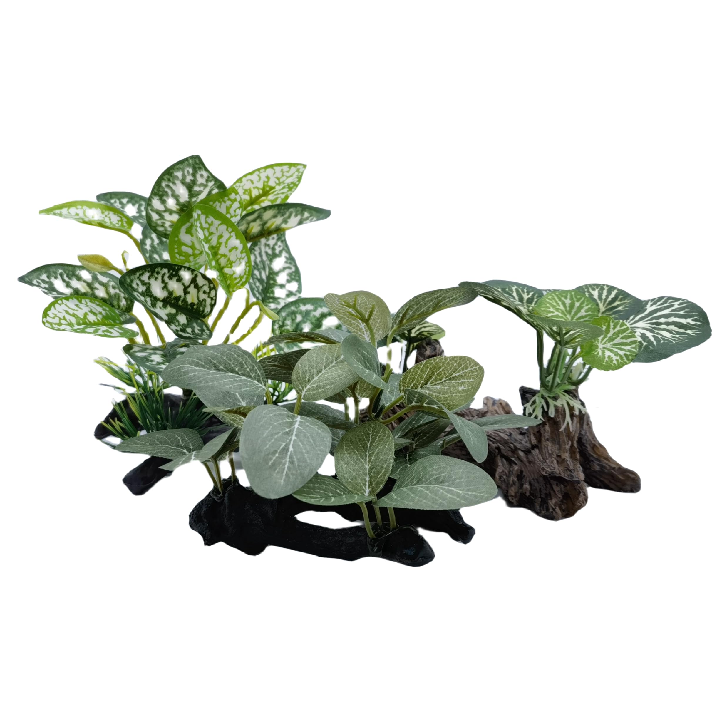 M2cbridge Plantes artificielles en Soie pour Aquarium - Herbe Aquatique - Décoration de Premier Plan (3 Herbes Vertes)