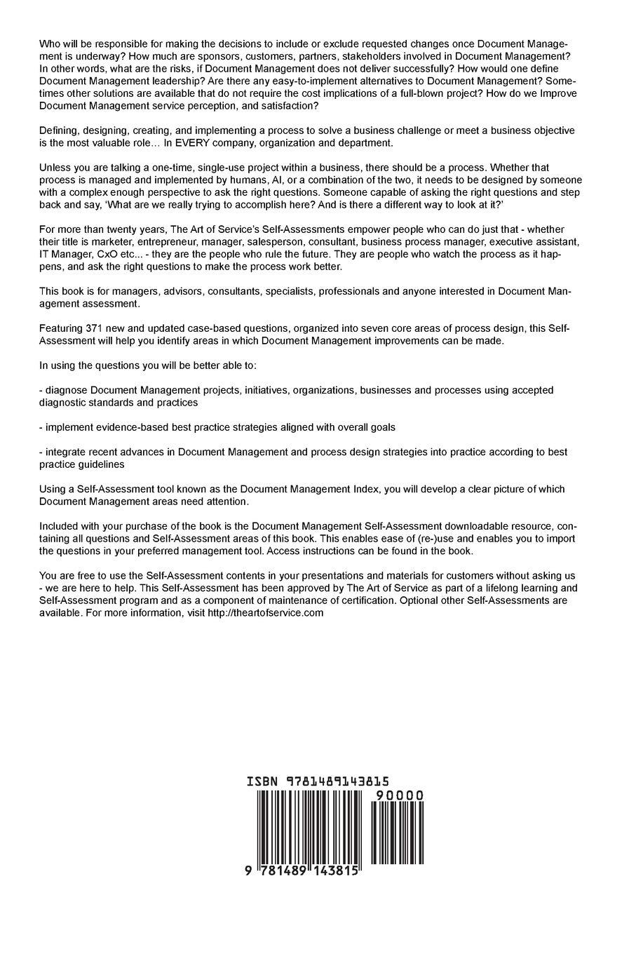 Document Management Complete Self-Assessment Guide