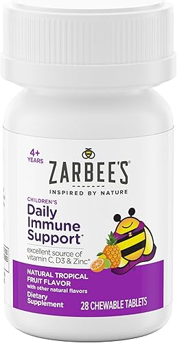 Miniatura 2 de Zarbee's Apoyo inmunológico para niños, vitamina C, D y zinc, vitaminas de inmunidad diaria para niños de más de 4 años, sabor natural de frutas