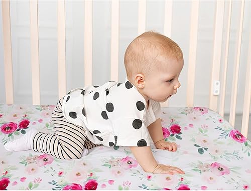 Miniatura 2 de Sábana bajera ajustable para cuna para niñas, para colchones estándar para cuna y niños pequeños