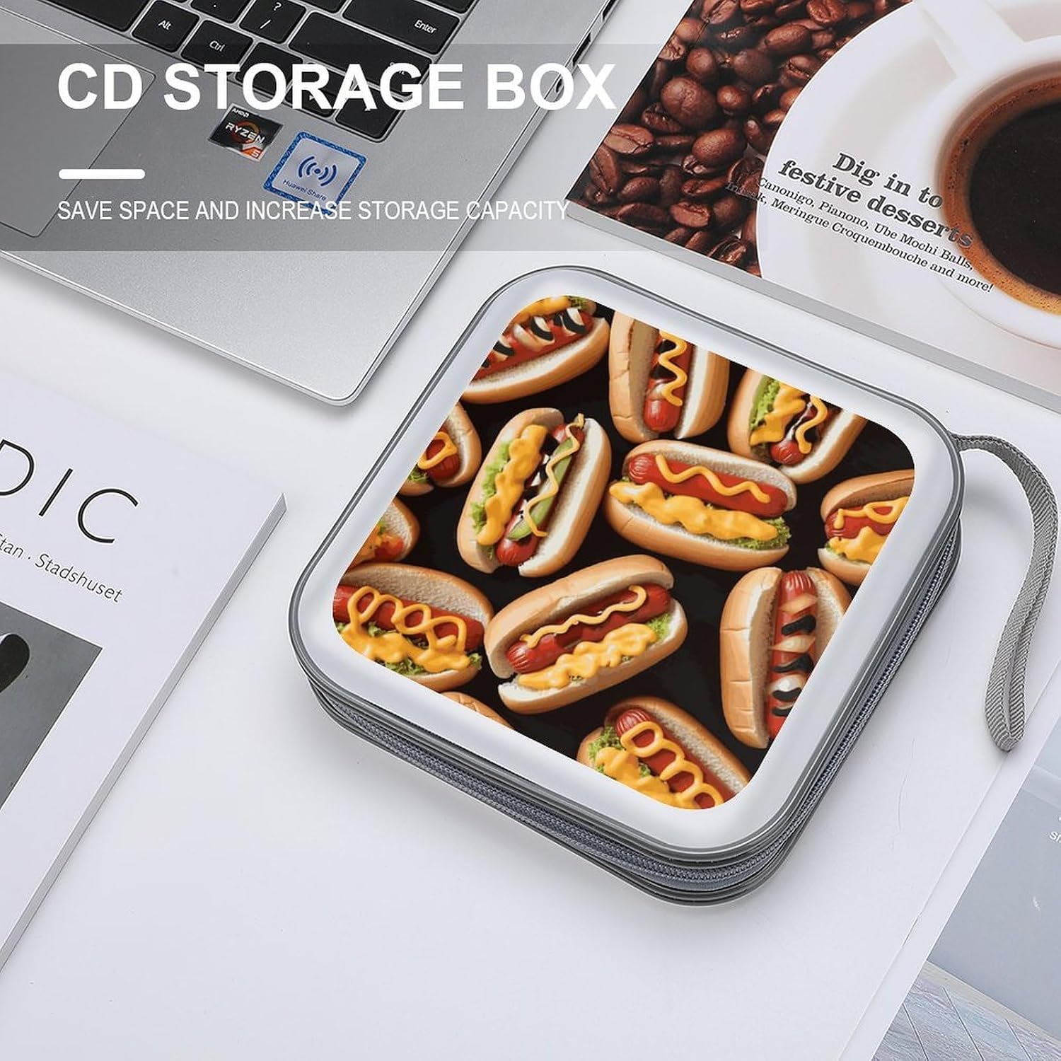 Fun Food Hot Dogs CD Case CD Storage Box DVD Sleeves