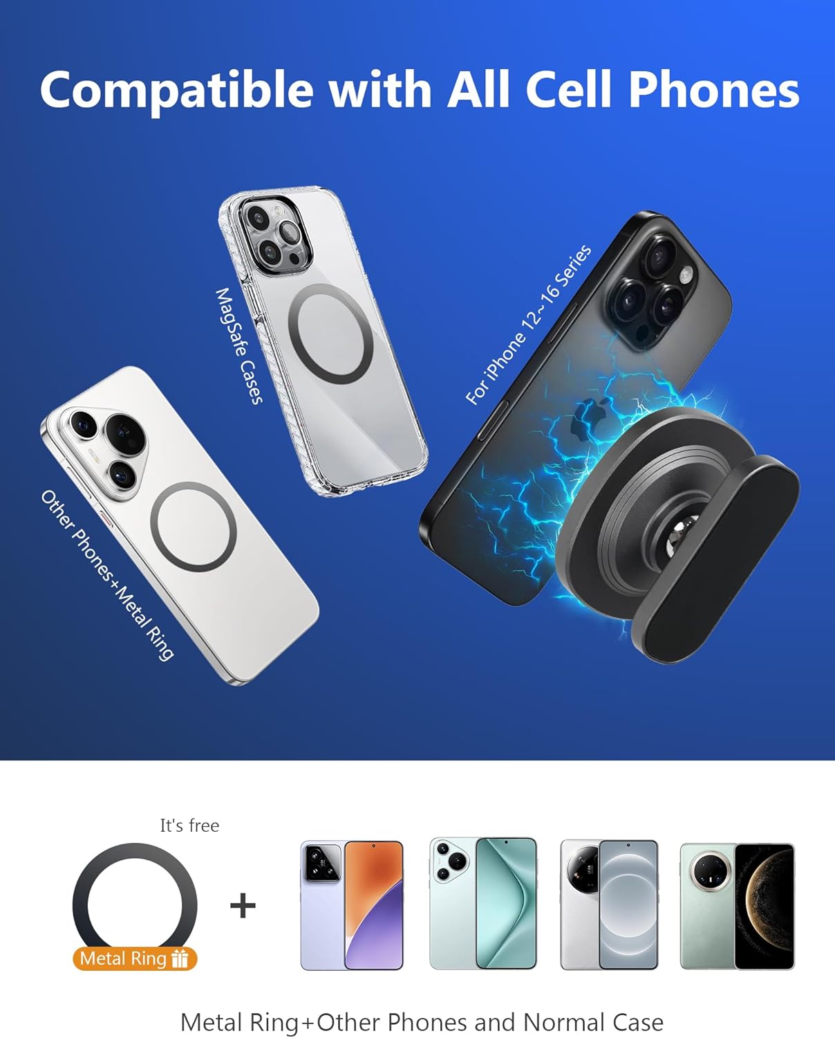 Aluminum Alloy Magnetic Phone Holder for Gym with N52 Magnets, Gym Accessories Compatible with MagSafe iPhone 17 Pro Max Plus 16 15 14 13 12, Home Gym Accessories, Gym Gifts for Men