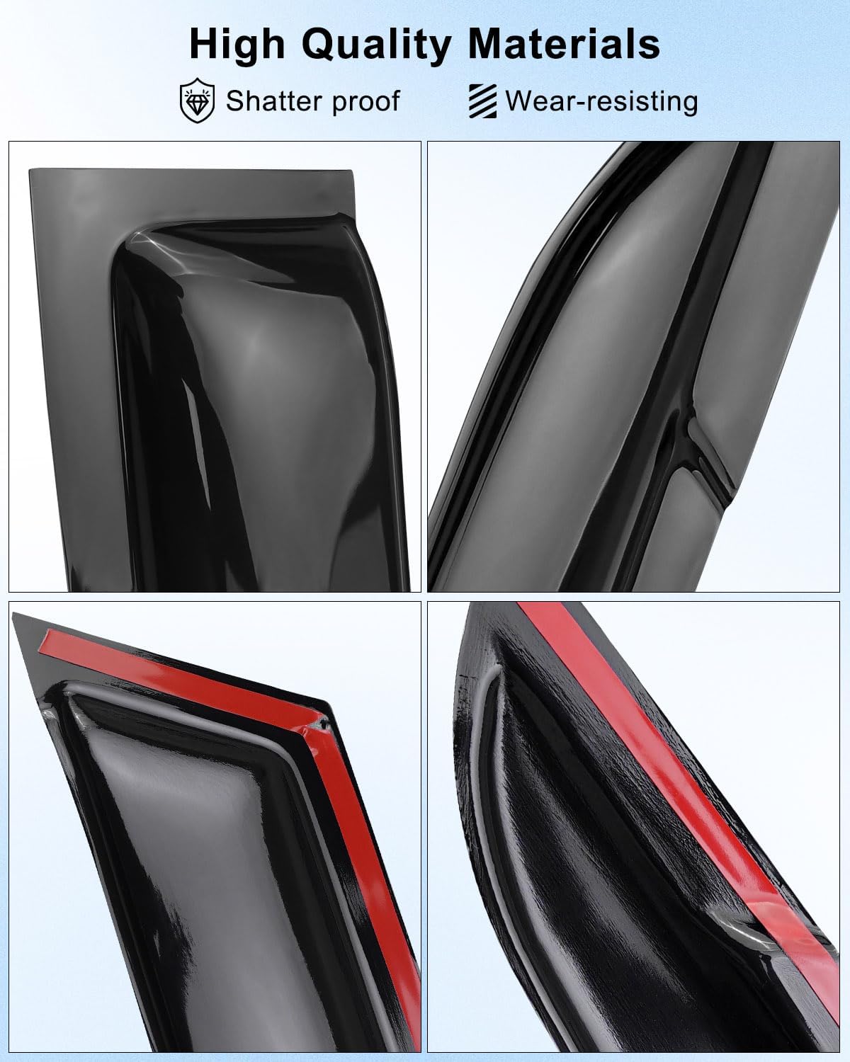 Tape-On Window Rain Guard Fit for Chevrolet Chevy Trax 2024-2026, Window Visor Rain Wind Guards Side Window Deflectors Outside Vent Shades, 4 Pcs