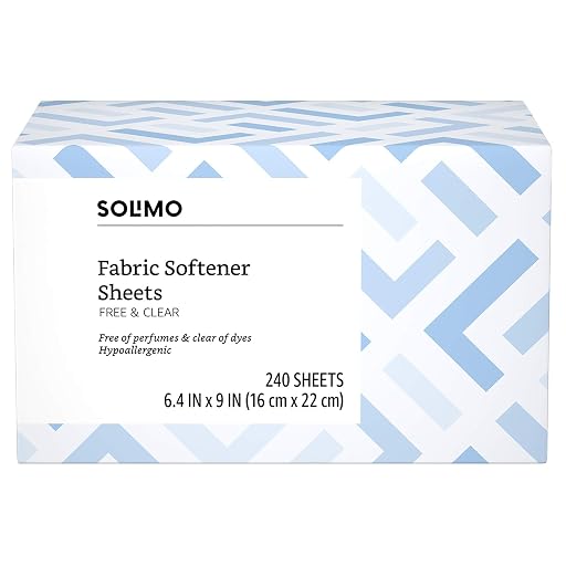 Solimo Free and Clear Fabric Softener Sheets