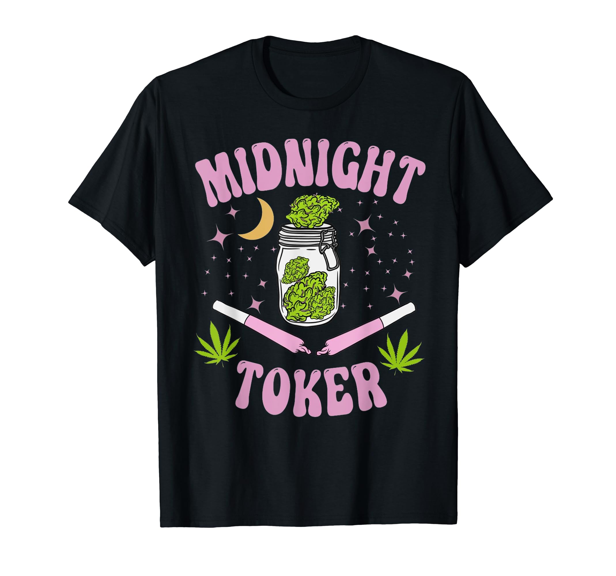 Midnight Toker Cannabis Art 420 Weed Leaf StonerMidnight Toker Cannabis 420 Cannabis Weed Leaf Stoner Girl T-ShirtOEKO-TEX STANDARD 100