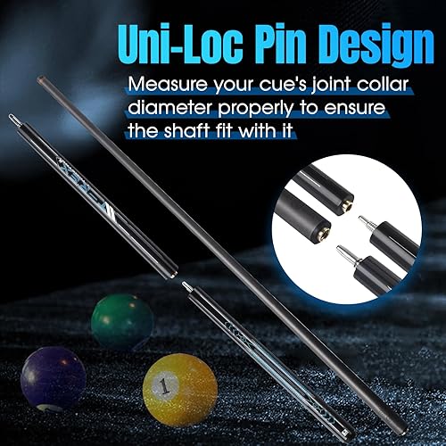 Miniatura 4 de PODAYUDE Little Monster Taco de piscina de fibra de carbono, 3 piezas de palo de piscina, tecnología de baja desviación de billar, punta de 0.508 in