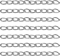 Vista 1 de 100 cadenas extensoras de plata para hacer joyas, cadena de extensión extraíble de acero inoxidable para hacer collares, pulseras, tobilleras