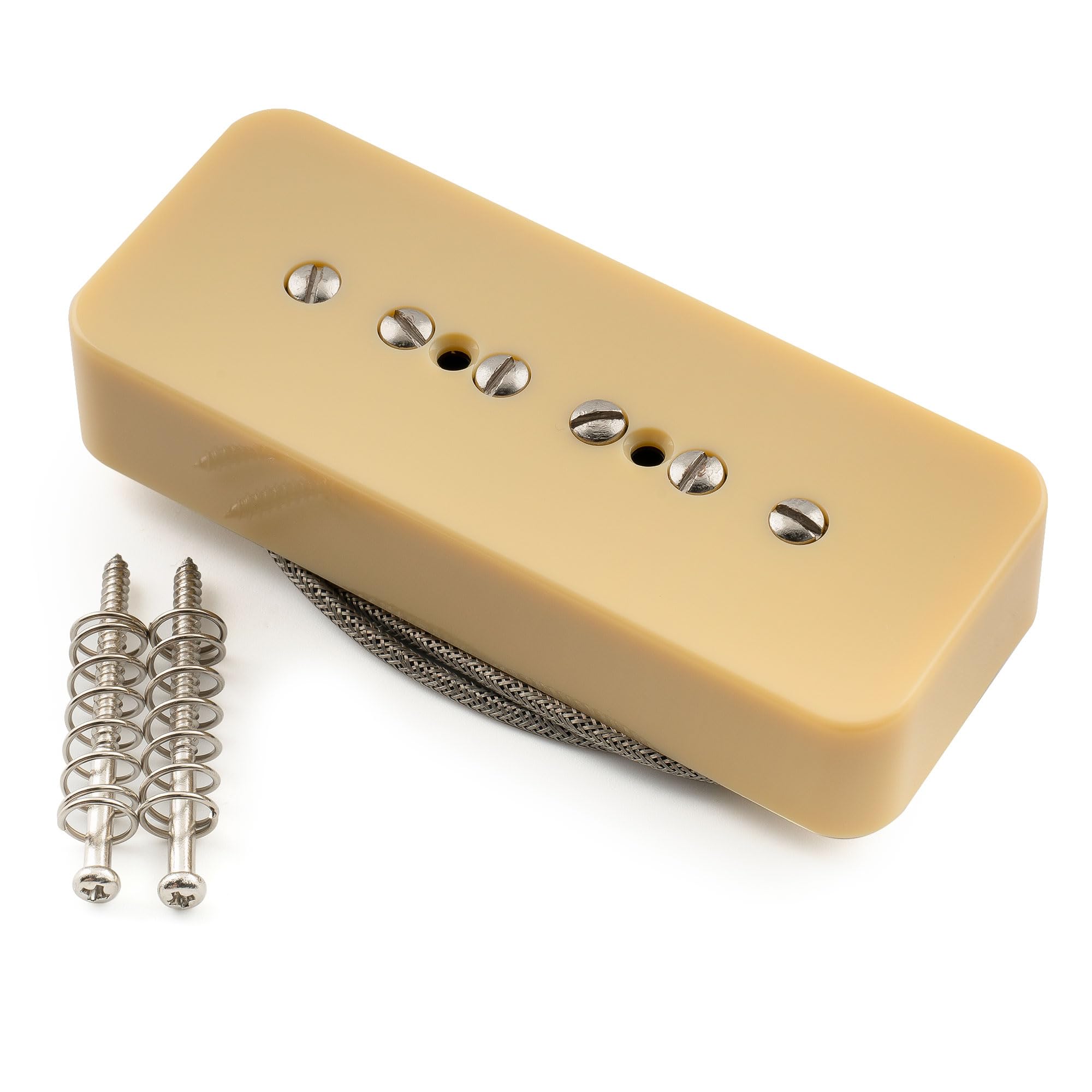 Musiclily Pro P90-BLA Alnico 5 P90 Soapbar Tonabnehmer Single Coil Steg Pickup für E-Gitarre, Creme