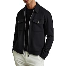 REISS Mens MEDINA LS Interlock Zip Through Overshirt