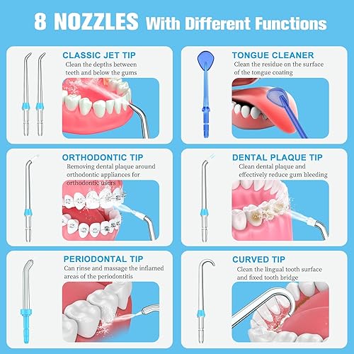 Miniatura 5 de Puntas de repuesto para irrigador de agua Waterpik, puntas de repuesto clásicas compatibles con irrigador oral Waterpik, cabezales de cepillo de