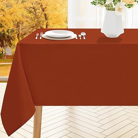 Smiry Rust Color Tablecloth: Durable and Elegant