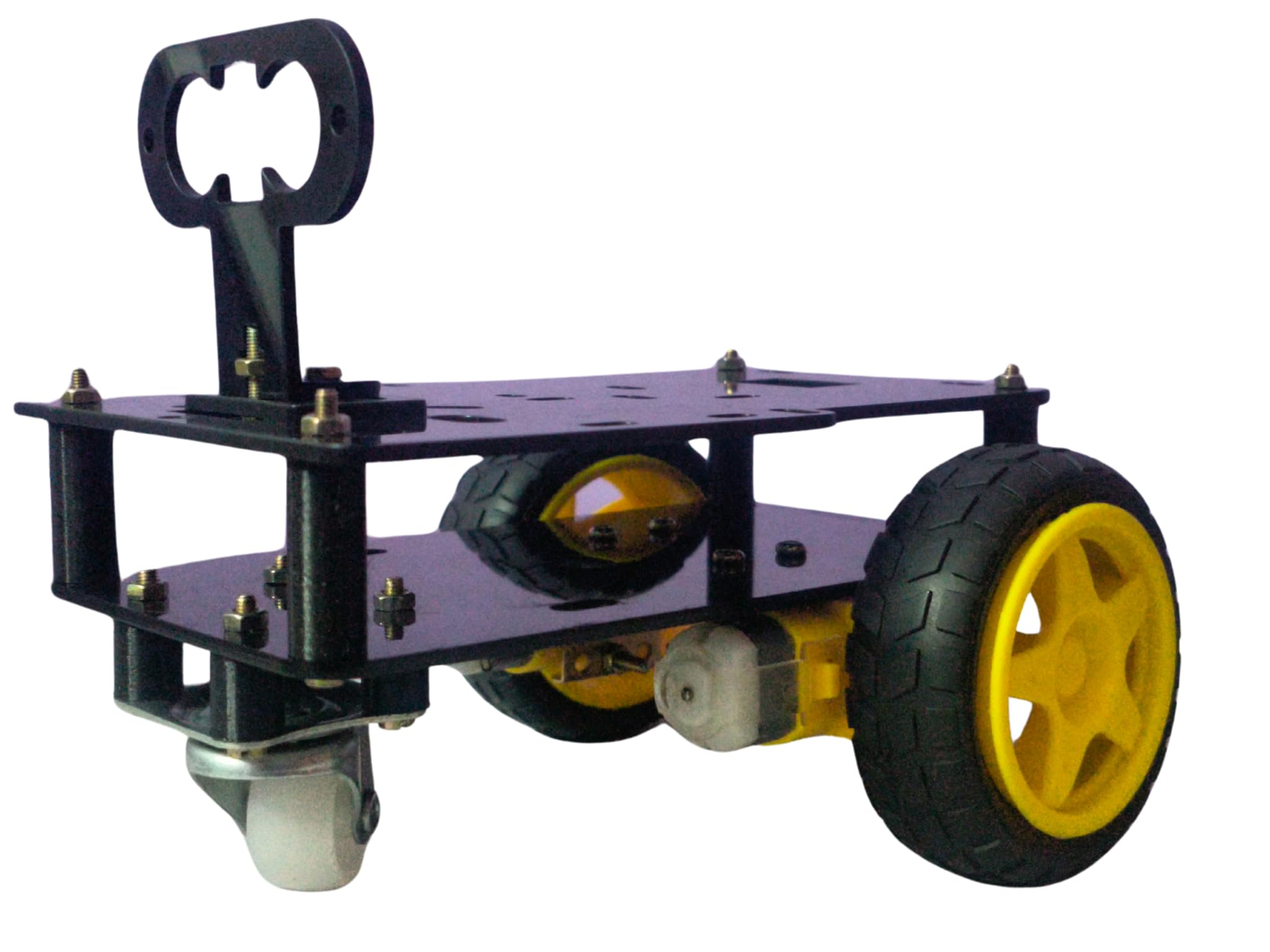 2WD Curiosity Rover Acrylic Black, Acrylic Pieces, Ultrasonic Sensor Mount, Wheels, BO Motors, Nuts and Bolts-image-3
