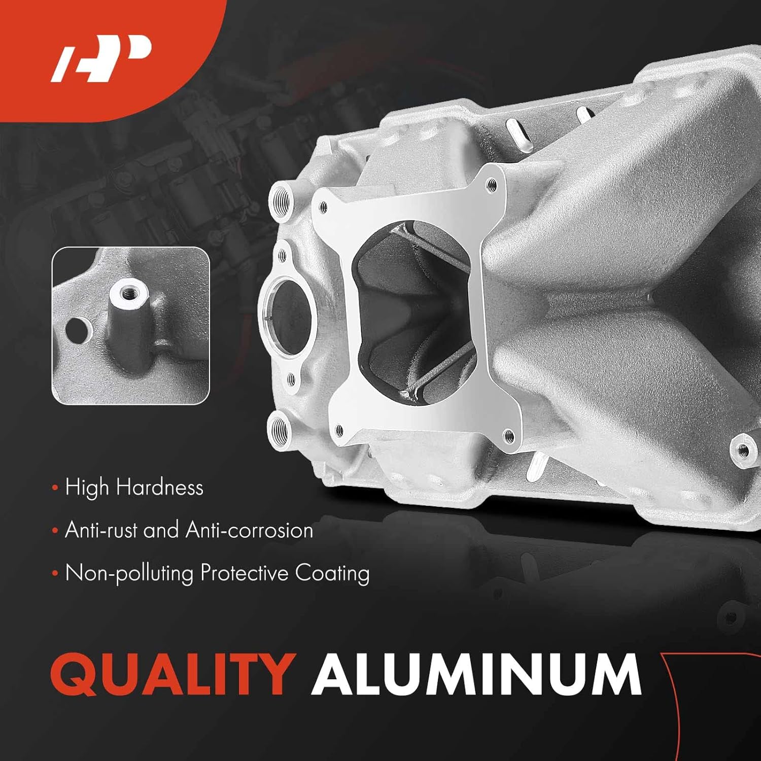 A-Premium Engine Aluminum Single Plane Intake Manifold (3000-7500 RPM) - Compatible with Chevy, GMC, Buick, Cadillac, Olds, & Pontiac - 60-95 - Nova, G-Series, Truck & More