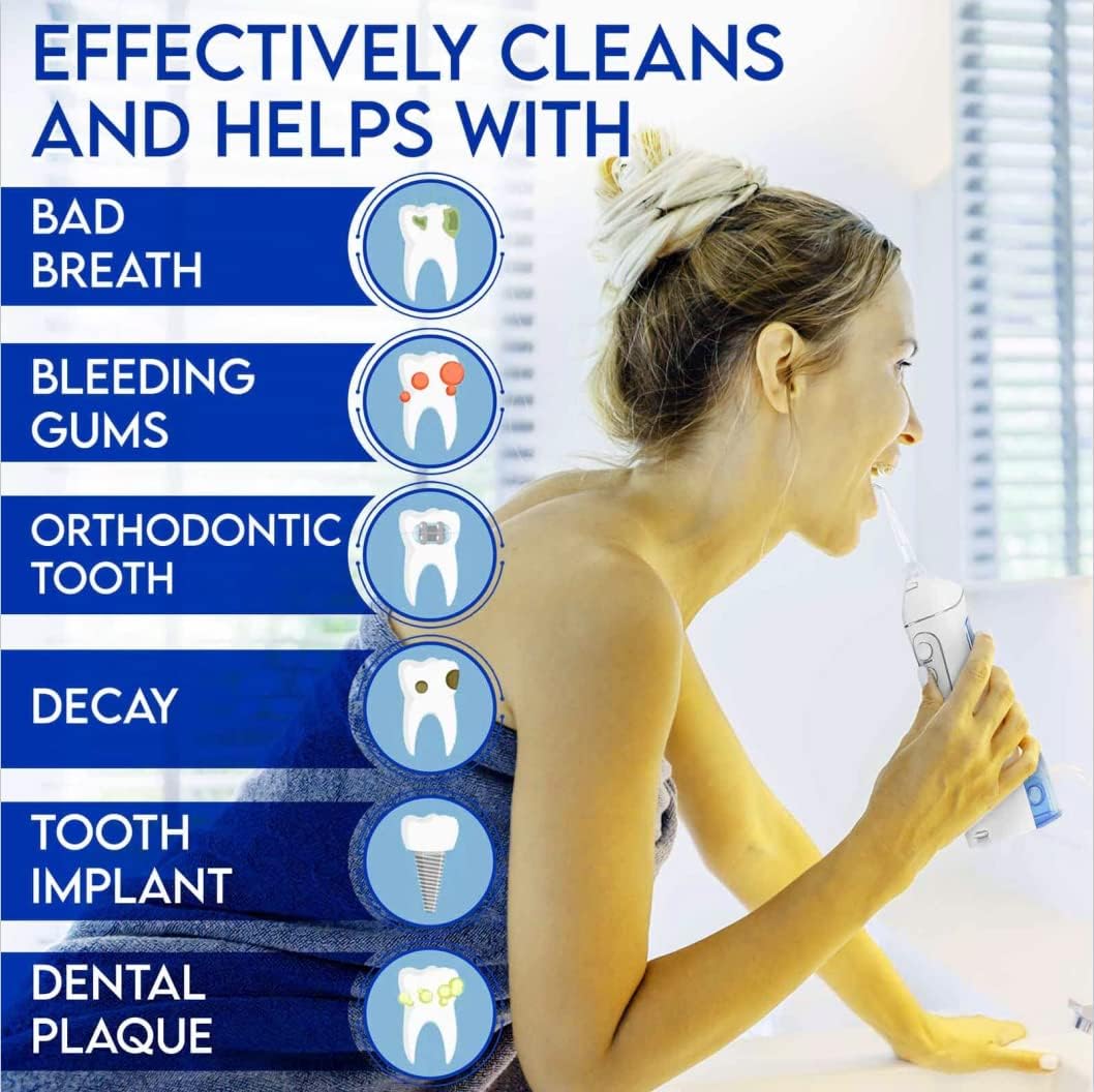 ralfre Cordless Water Dental Flosser for Teeth Cleaning, 200ML 5 Tip Cases Portable and USB Rechargeable Oral Irrigator 1 : Health & Household