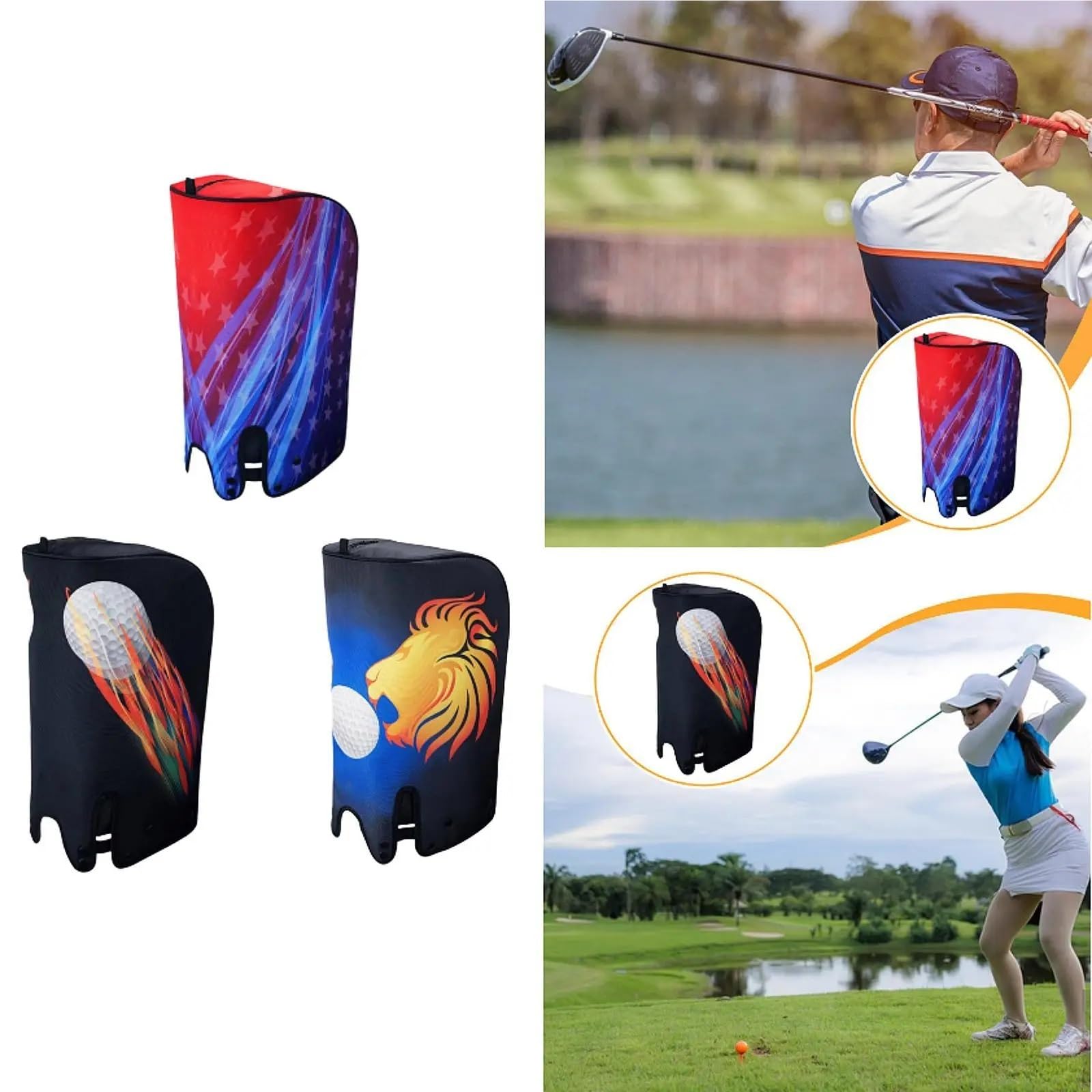 Funda para Bolsa De Golf Bolsa de Golf Cubierta Lluvia Capucha a Prueba Polvo Protector Ligero Universal for Hombres Mujeres Golfista Profesional al Aire Libre