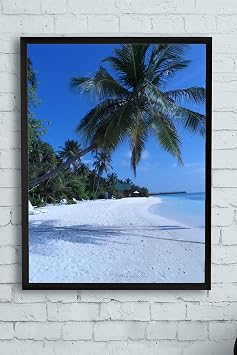 Postermanya pster12068 Maldivler Manzara  er eveli Tablo 3 21x30cm
