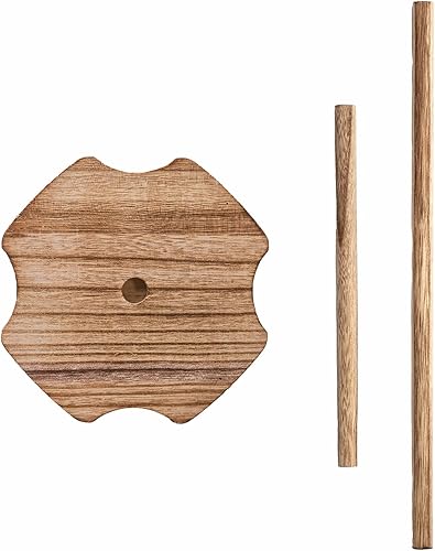 Miniatura 4 de Soporte de madera para donas, 8 piezas, soporte para mesa de postre, torre de exhibición de palitos de dona rústicos desmontables para bodas,