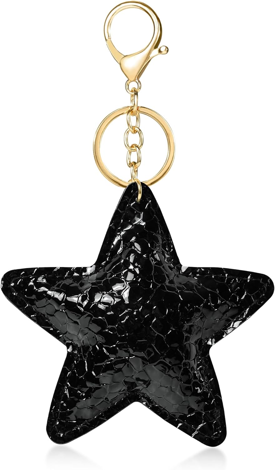 Fmeida Keychain for Women Puffy Star Bag Charms Cute PU Leather Keychain Accories for Handbag,Purse,Backpack