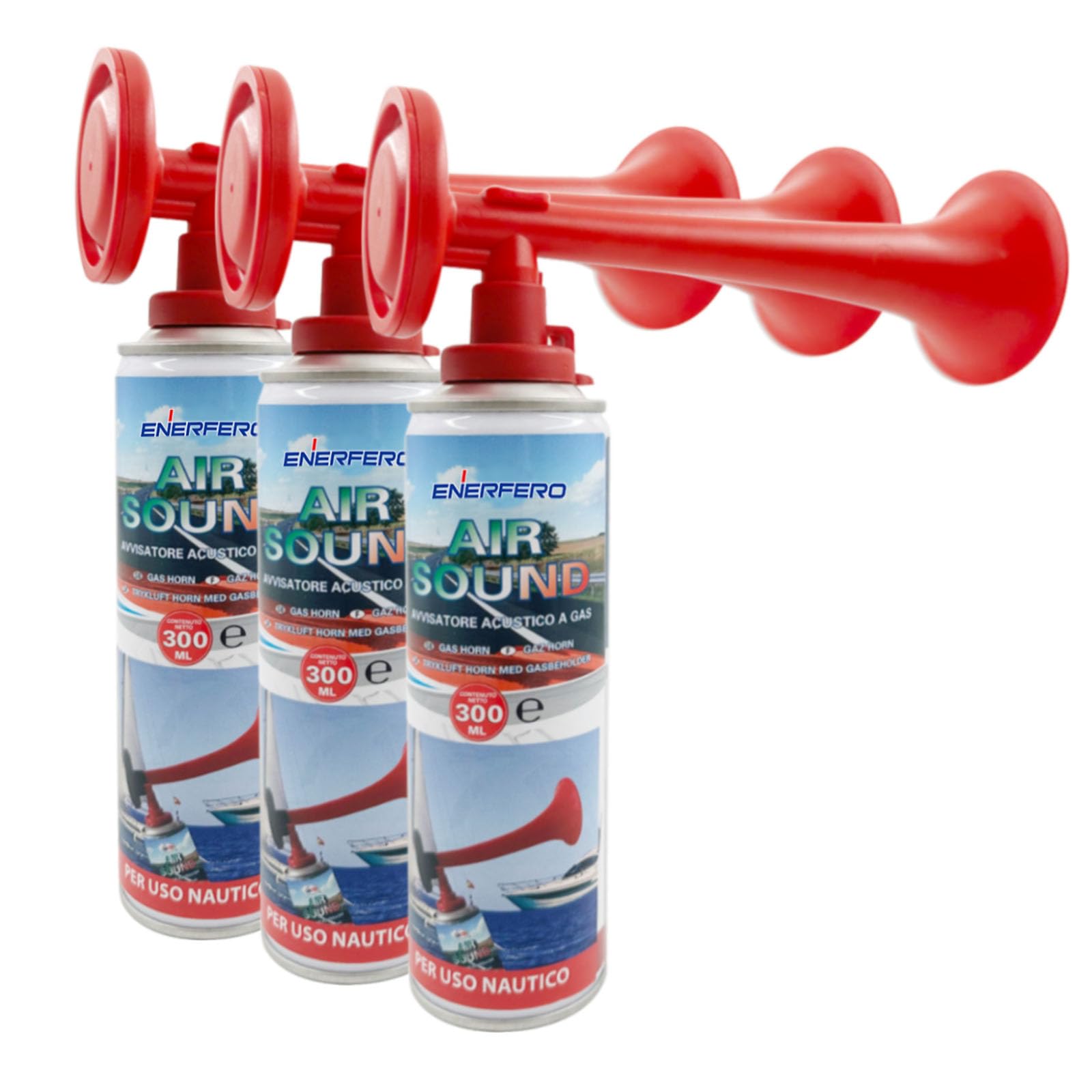 Klaxon à air comprimé, klaxon Portable à gaz, Trompette de Stade à gaz, Signal Horn, trompettes de Football 300 ML (3 unités)