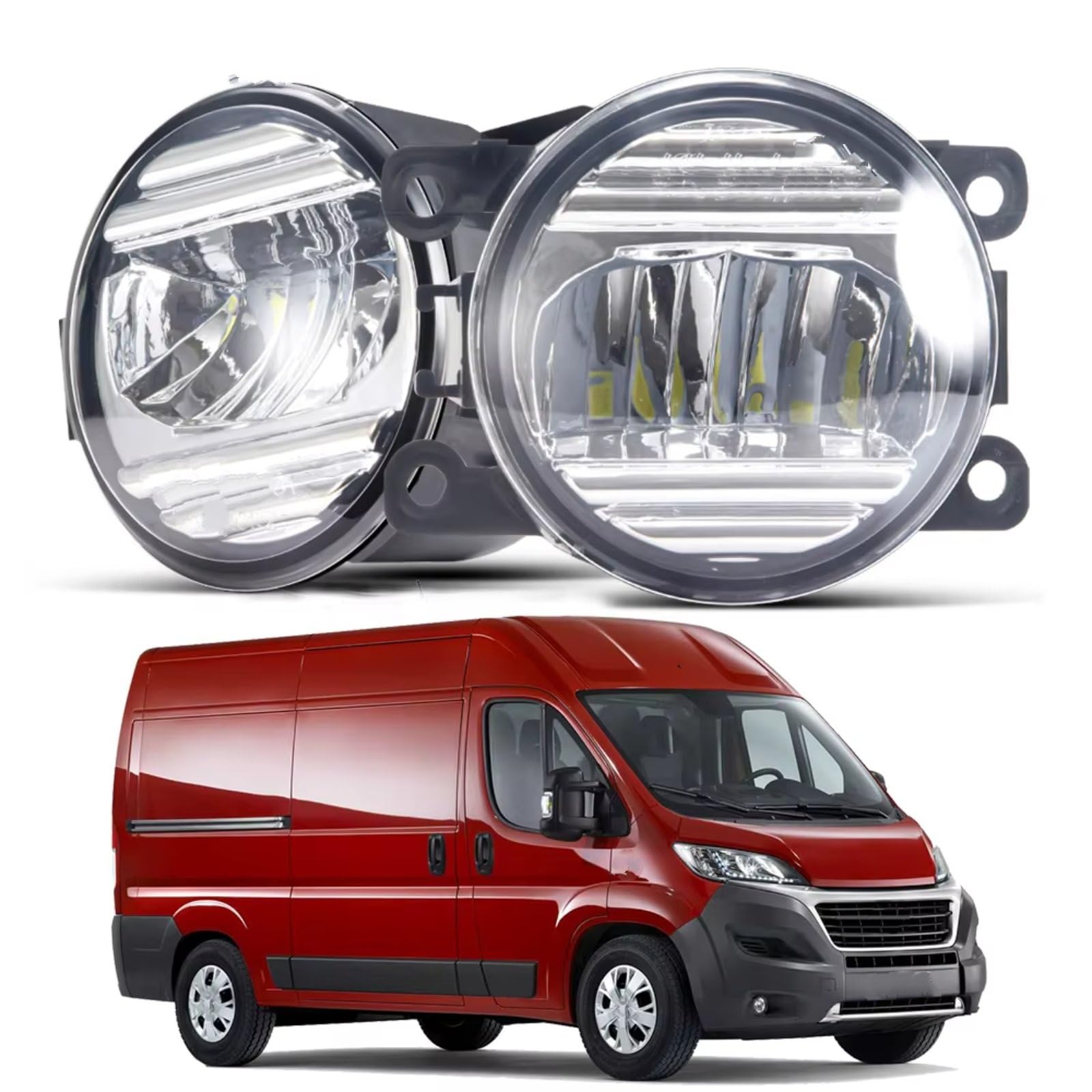 Faro Antiniebla Delantero Para Fiat Para Ducato (250_ 290_) Faros Antiniebla Exteriores Circulación Diurna (DRL) Coche 2 Unidades 30 W 3000 Lm LED(LH White)