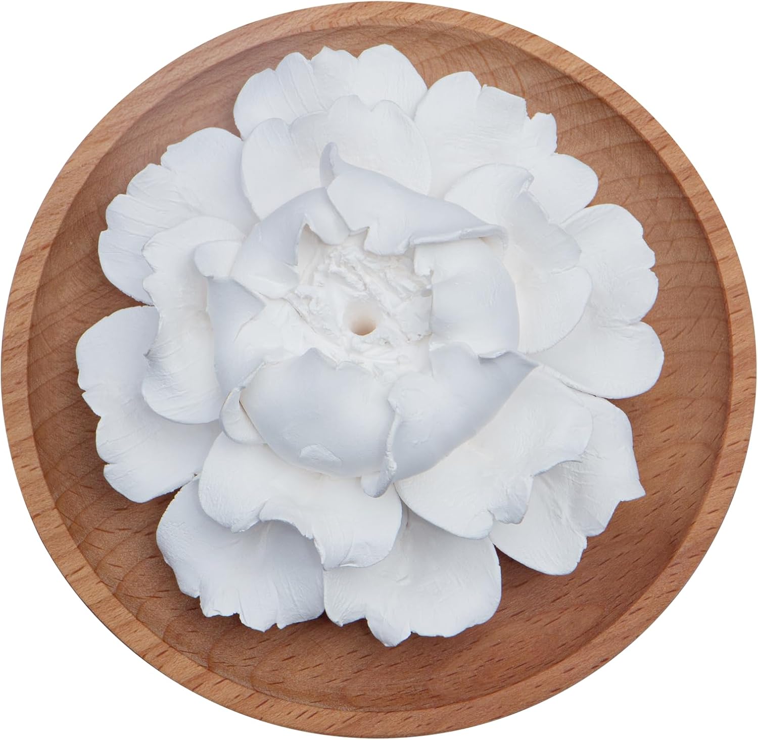 Feyluny Non-Electric Porcelain Essential Oil Diffuser with Wooden Plate