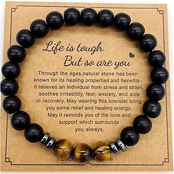 Bracciale di Moda per Donna con Pietre Irregolari di Agata, 7 Chakra, Ciottoli Levigati, Bracciale Feng Shui per Coppie