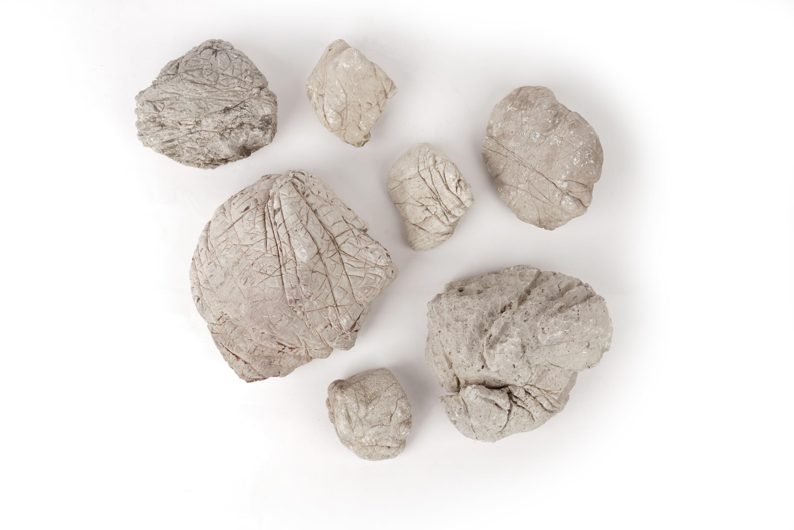 LANDEN Piedra de piel de elefante natural multitextura gris (18 libras, 3 ~ 9 pulgadas, 7 piezas) para acuario, paludario, terrarios, paisajismo, decoración de cuevas, cascadas, acantilados