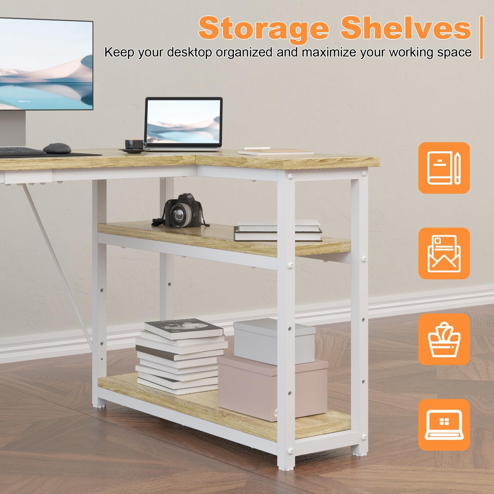 Triumphkey 110 80cm L Shaped Computer Desk With Reversible Large ...