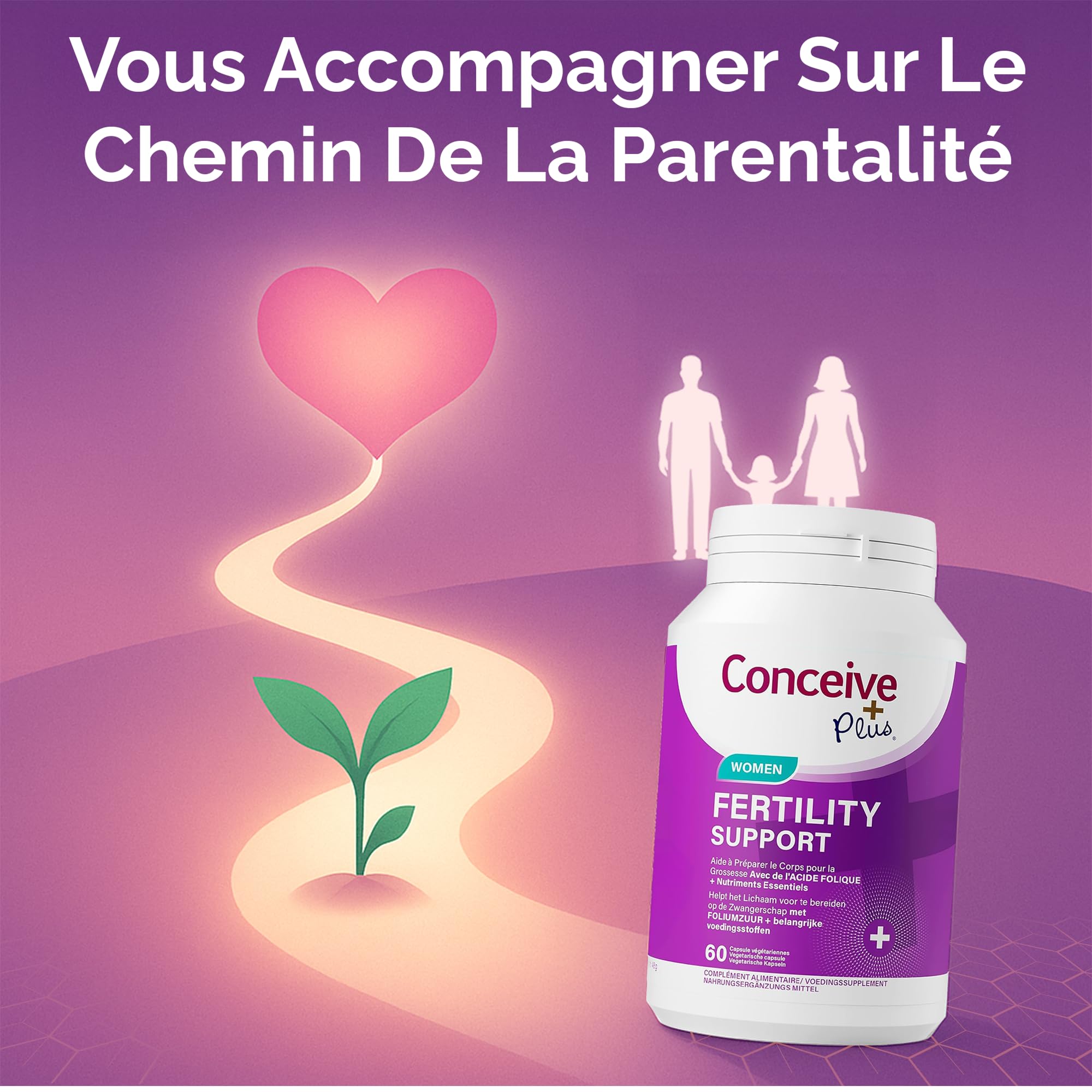 Conceive Plus Fruchtbarkeitsergänzungsmittel für Frauen, Unterstützt den Hormonhaushalt, Calcium, Vitamin D, Folsäure, Inositol - Pränatale Vitamine für Frauen - 30 Tage Vorrat, 60 Kapseln