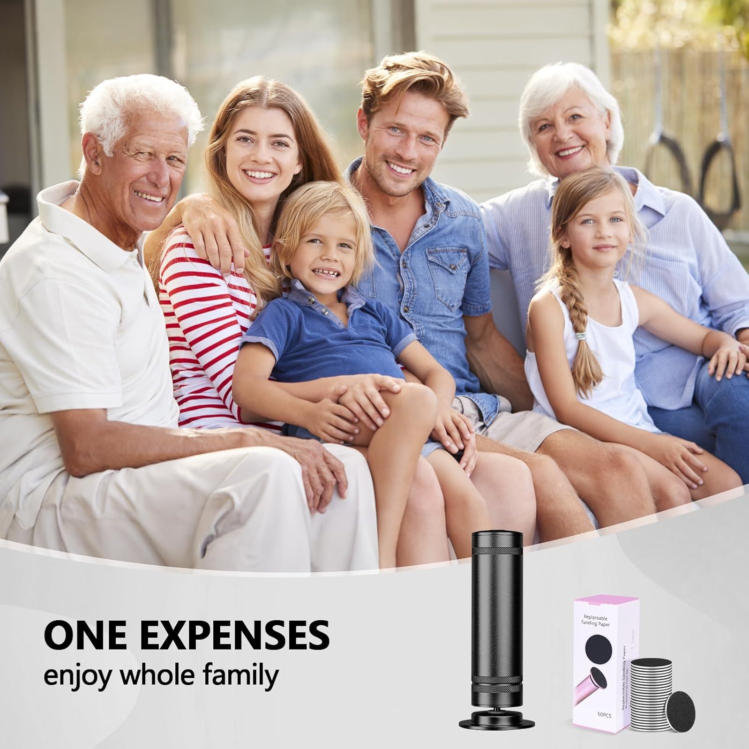 PowerPro Electric Foot Callus Remover,36W Professional 1200rpm Heavy Duty Metal Grinder for Dead Skin Automatic Foot Sander with 60pcs Sandpaper Pads for Home Use Pedicure Kit(Black)