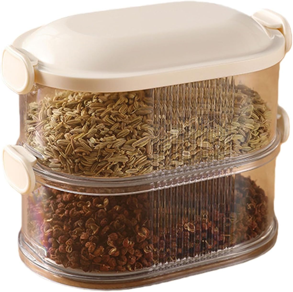 Clear View Modular Box Divided Compartments See Through Cover Countertop Organization Condiment Organiser image 5