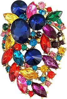 Rhinestone Statement Brooch Pin Flower Dress Accessory